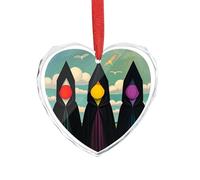 Décoration de Noël terrible sorcière, cœur en verre 8,9 x 7,5 cm, décoration à suspendre pour mariage, cadeau de Saint-Valentin, décoration de festival