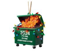 Décoration de Noël Traditionnel Ornement de feu Poubelle 2024 drôle 2D Acrylique Ornement Sapin Noël feu Poubelle hilarant pour Les collègues pour et la Famille