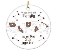 Décoration de Noël Traditionnel Quand Vous êtes Une Famille, Les kilomètres n'ont Pas d'importance des kilomètres de Distance Une Grande Distance Famille Amis Frères et sœurs Sœurs en Acrylique