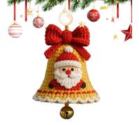 Décoration de Noël tricotée, couronne de Père Noël, couronne et clochette | Pendentifs au crochet pour les amateurs d'artisanat, les fêtes d'hiver, les fêtes d'hiver, les fenêtres, les portes, la