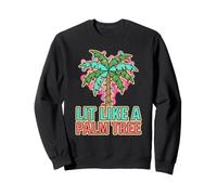 Décoration de Noël Tropicale illuminée comme Un Palmier Sweatshirt