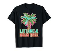 Décoration de Noël Tropicale illuminée comme Un Palmier T-Shirt Graphique avec Valeur