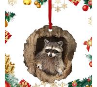 Décoration de Noël - Trou d'arbre - Pendentif animal - Décoration de Noël pour arbre - 2D - Figurine plate en acrylique - Pendentif amis - Décoration saisonnière - Ferme - Fête de famille festive