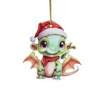 Décoration de Noël, œuf de bébé dragon en acrylique à suspendre pour sapin de Noël et décoration d'intérieur créant une atmosphère festive magique (C)