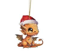 Décoration de Noël, œuf de bébé dragon en acrylique à suspendre pour sapin de Noël et décoration d'intérieur créant une atmosphère festive magique (E)