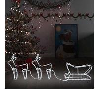 Décoration de Noël - vidaXL - Renne et traîneau - 576 LED - Blanc froid - Étanche IP44
