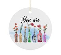 Décoration de Noël « You Are Amazing Kind » - Décorations à suspendre pour sapin de Noël - Souvenir commémoratif chrétien - 7,5 cm - Ornements ronds en céramique - Cadeaux de Noël