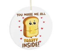 Décoration de Noël « You Make Me All Today Inside », souvenir plat à suspendre sur le sapin de Noël, souvenir amusant en céramique, cadeaux de Noël pour amoureux, 7,5 cm