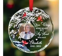 Décoration de Noël « Your Wings were Ready But My Heart was Not » - Cadeau de condoléances pour la perte d'un être cher - Image personnalisée - Décoration de Noël cardinal