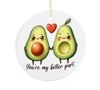 Décoration de Noël « You're My Better Part » à suspendre pour sapin de Noël - Souvenir commémoratif amusant - 7,5 cm - Ornements en céramique - Cadeaux de Noël pour lui et elle
