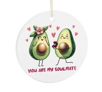 Décoration de Noël « You're My Soulmate » - Souvenir plat à suspendre sur le sapin de Noël - Souvenir amusant en céramique - Cadeau de Noël pour mari et femme - 7,5 cm