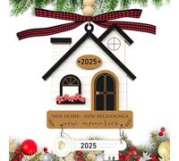 Décoration de Nouvelle Maison 2025 - Cadeau en Bois pour Pendaison de Crémaillère, Couple ou Amis - Ornement Maison et Clé, Souvenir de Premier Logement, Décoration Murale ou Sapin de Noël