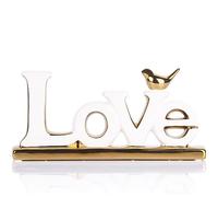 Décoration de panneau d'amour blanc et doré pour décoration d'intérieur, sculpture moderne d'oiseau personnalisée, figurine décorative de style doré pour salon, chambre, bureau, armoires