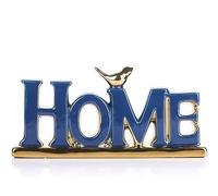 Décoration de panneau d'amour bleu et doré pour décoration d'intérieur, sculpture d'oiseau doré, figurine d'amour personnalisée, décoration dorée pour salon, chambre, bureau, armoires