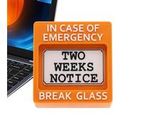 Décoration de panneau de démission, préavis de deux semaines, symbole d'abandon personnel, accessoire de bureau amusant pour la famille, les amis, le personnel, l'étagère de travail, le comptoir, la c