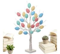 Décoration de Pâques - Arbre LED 23,6 pouces | Ornement Lumineux ABS - Bouleau 60cm avec 24 ou 18 œufs lumineux lumière chaude, alimenté par USB ou pile AA, idéal pour centres de table, cheminée, bure