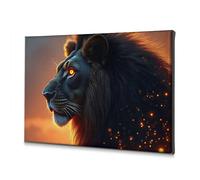 Décoration de Pâques chrétienne Golden Glow: The Majestic Lion Tale Impression sur toile décorative pour salle de bain Décoration murale de salle de bain (30 x 40 cm)