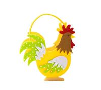Décoration de Pâques coloré trois coqs de rangement sac fourre-tout dessin animé coq sac à bonbons sac de rangement de bonbons de Pâques Uws475 (B, 18 x 18 cm)