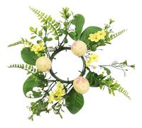 Décoration de Pâques - Couronne de Pâques - Couronne de bougie - Couronne de printemps artificielle - Couronne de Pâques - Couronne de bougies coniques artificielles - Couronnes de printemps