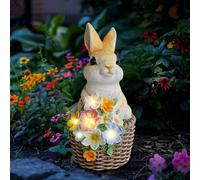Décoration de Pâques - Décoration de jardin solaire - Lapin de Pâques - Décoration de jardin - Figurines de lapin de Pâques - Décoration de jardin solaire - En résine - Pour l'extérieur - Résistant