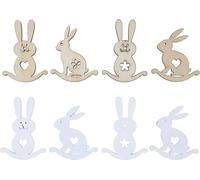 Décoration de Pâques Lapin en bois 96 pcs, Blanc Nature Viana Décoration de table bricolage