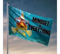 Décoration de patio amusante Mindset Is Everything. Drapeau de bar pour homme Décoration de dortoir pour homme (120 x 180 cm)