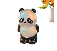 Décoration de paysage miniature avec animaux mignons, minuscules pandas en résine pailletée | Figurines d'animaux portables - Figurines panda peintes à la main en résine pour la famille, les amis et