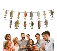 Décoration de pêche - Décorations de fête de pêche, nouveauté de pêche avec thèmes d'ornements suspendus | Ensemble de décoration de bunting sur le thème de la pêche, décoration murale créative pour