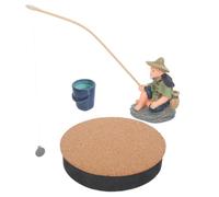 Décoration de Pêcheur Suspendu pour Aquarium, Statue Vivante Artisanale | Pvc, Métal et Écume, Reste Debout et Flottante, pour Aquascapes Thématiques et Jardins Aquatiques