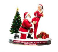 Décoration de Père Noël 2D en acrylique ludique, arbre de Noël pouvant être accroché, décoration de Noël sexy, pour mari, épouse, vieux couple, lui, elle