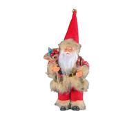Décoration de Père Noël debout pour sapin de Noël - Poupée câline - Décoration saisonnière en plastique et tissu - 12 x 8 x 26 cm - Décoration de fête de mariage (doré)