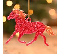 Décoration de petit sapin de Noël en forme de cheval, décoration de Noël 2D festive d'hiver à suspendre, véritable arbre artificiel de qualité supérieure, élégant, équin, décoration équestre