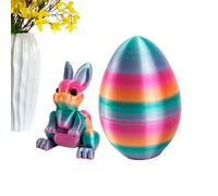 Décoration de pièce maîtresse d'œuf de Pâques - Ornement de signe de lapin et d'œuf, décoration de table de vacances de 10 pouces avec un design coloré, accent festif pour la maison avec un matériau d