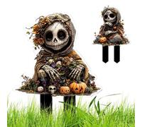 Décoration de pieu d'Halloween - Entardes de jardin décoratives pour décor d'Halloween en plein air, enjeu