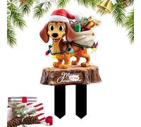 Décoration de Piquet de Noël pour Jardin, Piquets Décoratifs de Jardin pour Décorations de Noël, Fournitures de Fête Panneaux Décoratifs Extérieurs pour Porche Pelouse Jardinière Patio Pot de Fleurs A