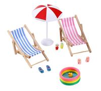 Décoration de plage miniature réaliste, mini meubles et décoration d'été | Accessoires pour maison de poupée miniature pour salon, chambre à coucher, dortoir, appartement, bureau et jardin