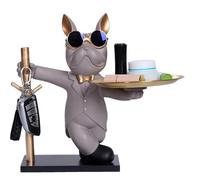 Décoration de plateau de bouledogue - Assiette de figurines de chiens, plateau en résine du majordome | Organisateur de bonbons sculpture Catchall, support de bol de rangement décoratif, clés D