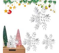 Décoration De Plateau Étagé Flocon De Neige,3 Pièces Signes de Table et Pièce Maîtresse,Pièce Maîtresse en Blocs de Flocons de Neige 3D | Pour Anniversaires Mariages Réunions Familiales Arbre De Noël