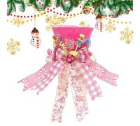 Décoration de pointe de sapin de Noël - Chapeau festif avec ruban - Décoration pour fêtes, magasins, fêtes, mariages - Idée cadeau pour Noël, anniversaire, pendaison de crémaillère