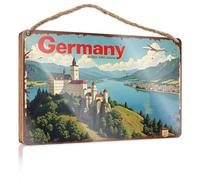 Décoration de porche amusante Allemagne : un voyage à travers des paysages intemporels et une histoire riche en bois - Décoration de salle de bain de ferme - Décoration de piscine (20 x 30 cm)