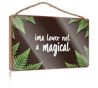 Décoration de porche amusante Ima Lower Not: A Magical Journey Through Nature Panneau en bois Décoration de salle de bain de ferme Décoration de piscine (23 x 35 cm)