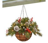 Décoration de Porche de Noël - Présentoir de paniers de Pommes de pin et de Baies, pièce maîtresse de Fausse Verdure, décoration de Jardin de Vacances, décoratin Florale d'hiver, de célébr