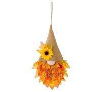 Décoration de porche de Thanksgiving - 21 x 37 cm - Couronne d'automne sans effort - Couronne de porte gnome - Guirlande de porche suspendue - Thanksgiving - Avec lumières - Couronne de fleurs