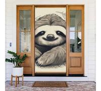 Décoration de porte - 90 x 180 cm - Paresseux mon esprit - Bannière de porte - Toile de fond saisonnière - Panneau de porte de porche - Décoration de fête pour intérieur ou extérieur - Bannière à