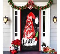 Décoration de porte avant de Noël et d'Halloween, 2025 Noël et Halloween, couverture de porte, décoration de couvertures de portes, une décoration amusante et festive pour la maison et l'extérieur