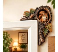Décoration de porte creuse en forme d'arbre de 20 cm pour porte et fenêtre | Décoration de porte creuse faite à la main avec motif animal de la forêt. Scène de forêt réaliste pour porte