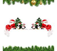 Décoration De Porte D Angle Art En Silhouette De Père Noël Élan Et | 2 Pièces Décoration De Porte De Chambre En Bois Pour Noël Pour Chambre Salle De Bain Entrée Porche Extérieur Fête Mariage
