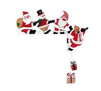 Décoration de porte d'angle de Noël, ornement suspendu de renne de bonhomme de neige de Père Noël de dessins animés, accessoire d'angle de porte à main pour décoration de maison et de fête