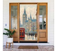 Décoration de porte de 90 x 180 cm, impression de Londres, bannière de porte, panneau de porte, arrière-plan de porte, arrière-plan photo, décoration de fête pour intérieur ou extérieur, bannière à