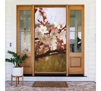 Décoration de porte de bienvenue - Bannière de porte - 183 x 90 cm - Bannière de porche en fleur de prunier - Bannière saisonnière à suspendre pour fête de vacances, décoration intérieure et